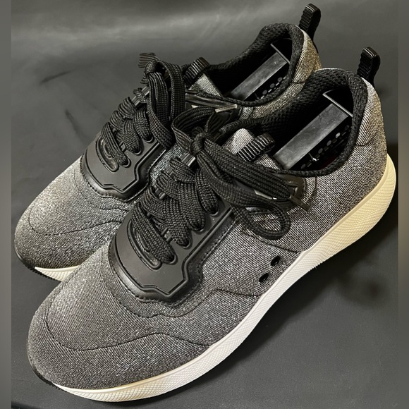 Prada Nylon Gray Glitter Effect Sneaker | 3E6321 | SIZE 39.5 US 9 - Picture 1 of 13